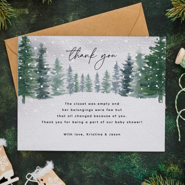 Tarjeta De Agradecimiento Bebé de nieve en invierno hace frío fuera de Baby  (Subido por el creador)