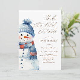 Tarjeta De Agradecimiento Bebé de nieve, frío fuera de Baby Shower, invitaci