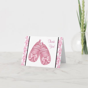 Tarjeta De Agradecimiento Bebé de satén rosado de Damask