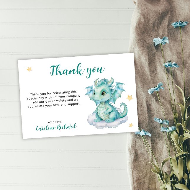Tarjeta De Agradecimiento Bebé Dragón Adorable (Subido por el creador)
