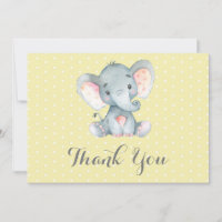 Bebé Elefante Adorable Amarillo y Gris