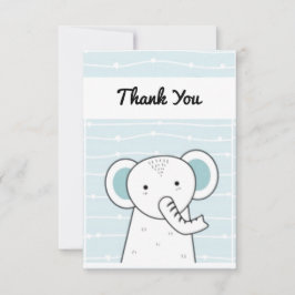 Tarjeta De Agradecimiento Bebé elefante azul