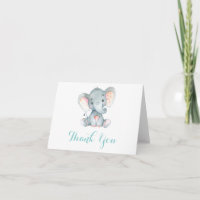 Bebé elefante lindo Aqua Verde turquesa y Gris