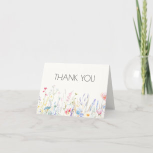 Tarjeta De Agradecimiento Bebé en Bloom Elegant Wildflowers Baby Shower