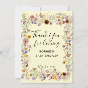 Tarjeta De Agradecimiento Bebé en Bloom Garden Butterflies Baby Shower