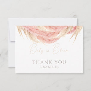 Tarjeta De Agradecimiento Bebé en el Bloom Pampas Grass Baby Shower