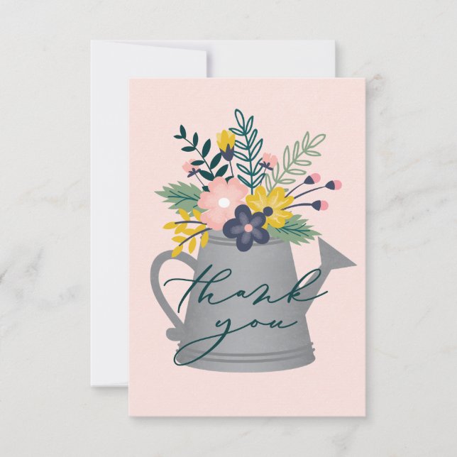 Tarjeta De Agradecimiento Bebé en flor (Anverso)
