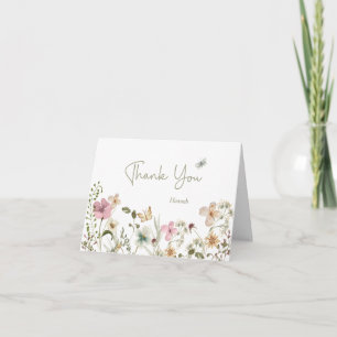 Tarjeta De Agradecimiento Bebé en Flor Baby Shower de Wildflower Agradecimie