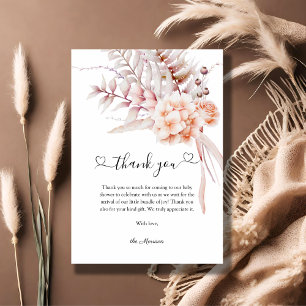 Tarjeta De Agradecimiento Bebé en flor   Baby Shower floral de primavera bei
