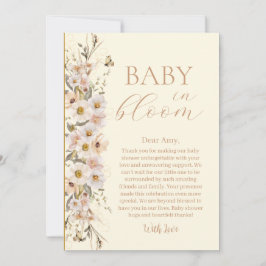 Tarjeta De Agradecimiento Bebé en Flor Boho Baby Shower Neutral