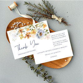 Tarjeta De Agradecimiento Bebé en flor de flores silvestres ducha bebé