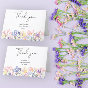 Tarjeta De Agradecimiento Bebé en flor gracias baby shower