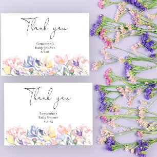 Tarjeta De Agradecimiento Bebé en flor gracias baby shower