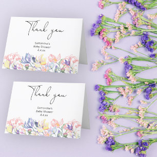 Tarjeta De Agradecimiento Bebé en flor gracias bebé ducha