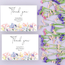 Tarjeta De Agradecimiento Bebé en flor gracias bebé ducha