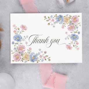 Tarjeta De Agradecimiento Bebé en Flor Pastel Dulce Shower de Wildflower
