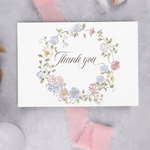 Tarjeta De Agradecimiento Bebé en Flor Pastel Dulce Shower de Wildflower par