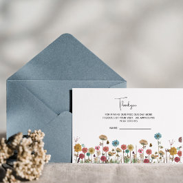 Tarjeta De Agradecimiento Bebé en flores de flor de bebé
