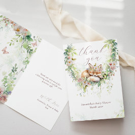 Tarjeta De Agradecimiento Bebé en sangre Woodland Flor Baby Shower