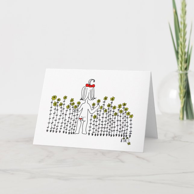 Tarjeta De Agradecimiento Bebé en un campo de flores (Anverso)