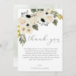 Tarjeta De Agradecimiento Bebé envejecido en Baby Shower, Chica floreciente 