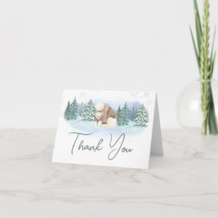 Tarjeta De Agradecimiento Bebé, está frío fuera de Baby Shower