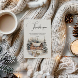 Tarjeta De Agradecimiento Bebé, está frío fuera del invierno, venado de niev