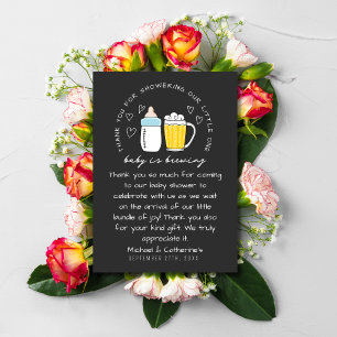 Tarjeta De Agradecimiento Bebé está preparando Baby Shower de vidrio de cerv