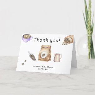 Tarjeta De Agradecimiento Bebé está preparando café Gracias