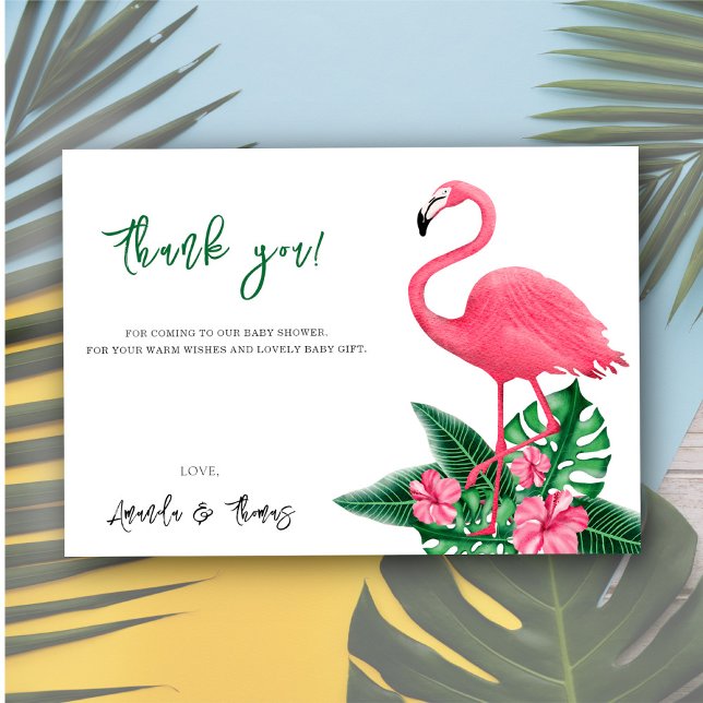 Tarjeta De Agradecimiento Bebé Flamingo Tropical - gracias (Subido por el creador)