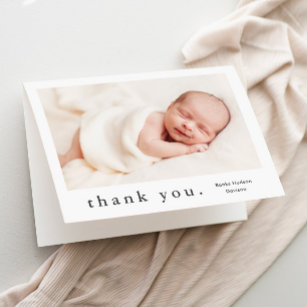 Tarjeta De Agradecimiento Bebé fotográfico simple