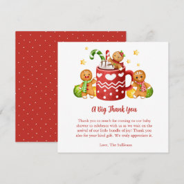 Tarjeta De Agradecimiento Bebé, frío fuera, Baby Shower acogedor