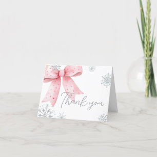 Tarjeta De Agradecimiento Bebé, frío fuera de Baby Shower de Bow Rosado