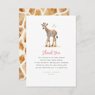 Tarjeta De Agradecimiento Bebé Giraffe Cute Moderno Pequeño Gracias