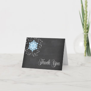 Tarjeta De Agradecimiento Bebé, hace frío fuera de los copos de nieve azules