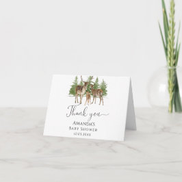 Tarjeta De Agradecimiento Bebé, hace frío fuera del Baby Shower de ciervos