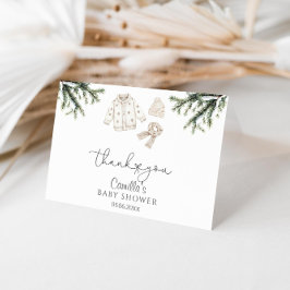 Tarjeta De Agradecimiento Bebé, hace frío fuera del Baby Shower invernal