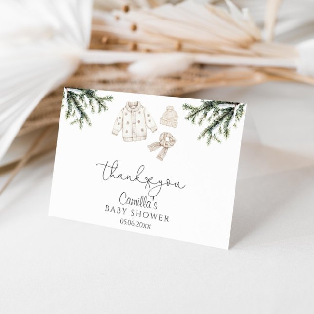 Tarjeta De Agradecimiento Bebé, hace frío fuera del Baby Shower invernal (Subido por el creador)