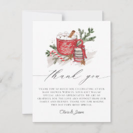 Tarjeta De Agradecimiento Bebé, hace frío fuera del Baby Shower invernal