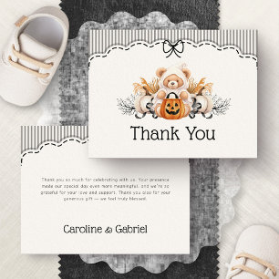 Tarjeta De Agradecimiento Bebé Little Boo en la ducha de Halloween, gracias