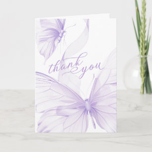 Tarjeta De Agradecimiento Bebé Mariposa Morada Shower Plegable