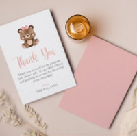 Bebé Oso del Bosque Rosa Simple y Lindo Shower