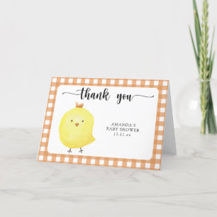 Tarjeta De Agradecimiento Bebé pollito lindo baby shower gracias