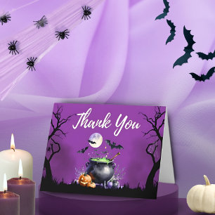 Tarjeta De Agradecimiento Bebé prepara Baby Shower de Halloween