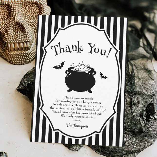 Tarjeta De Agradecimiento Bebé prepara Baby Shower de Halloween (Subido por el creador)