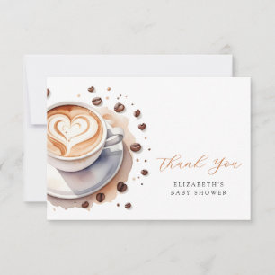 Tarjeta De Agradecimiento Bebé prepara café Baby Shower