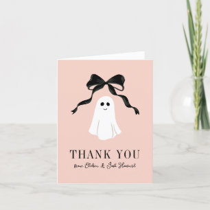 Tarjeta De Agradecimiento Bebé Rosa Boo Ghost Halloween Gracias
