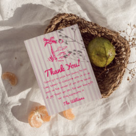 Tarjeta De Agradecimiento Bebé Rosa De Mano En El Chica De La Junta Baby Sho