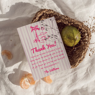 Tarjeta De Agradecimiento Bebé Rosa De Mano En El Chica De La Junta Baby Sho