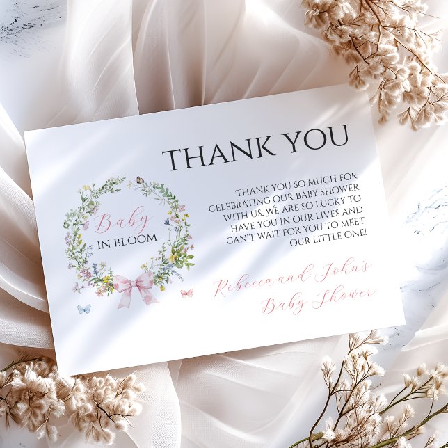 Tarjeta De Agradecimiento Bebé rústico de boho en el Baby Shower de la sangr (Subido por el creador)